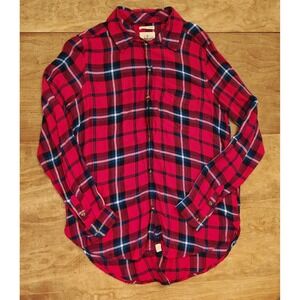 American Eagle AHH-MAZingly Soft Boyfriend Fit Plaid Flannel Shirt Women's Sz M